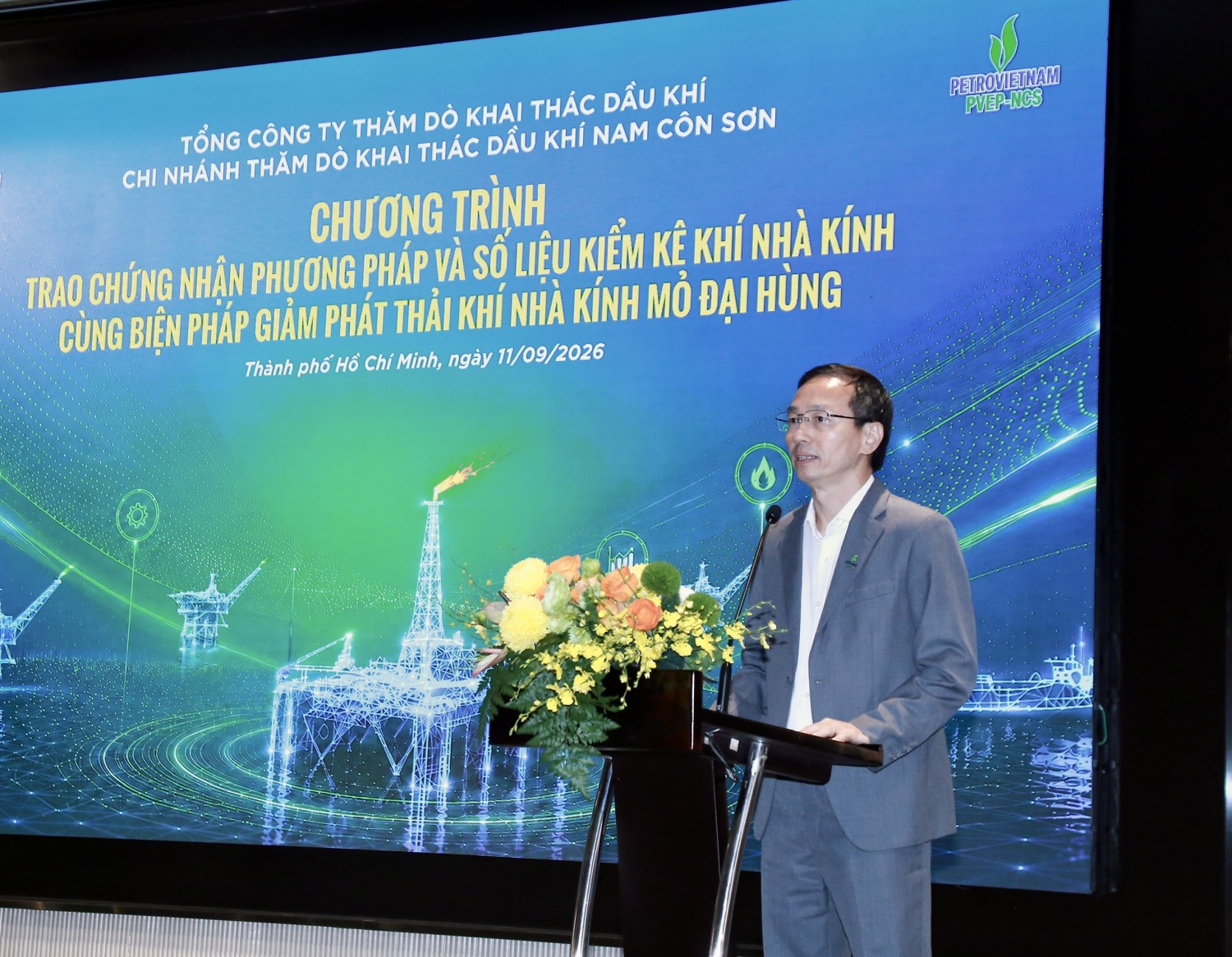PVEP-NCS trao chứng nhận phương pháp luận kiểm kê khí nhà kính cho mỏ Đại Hùng