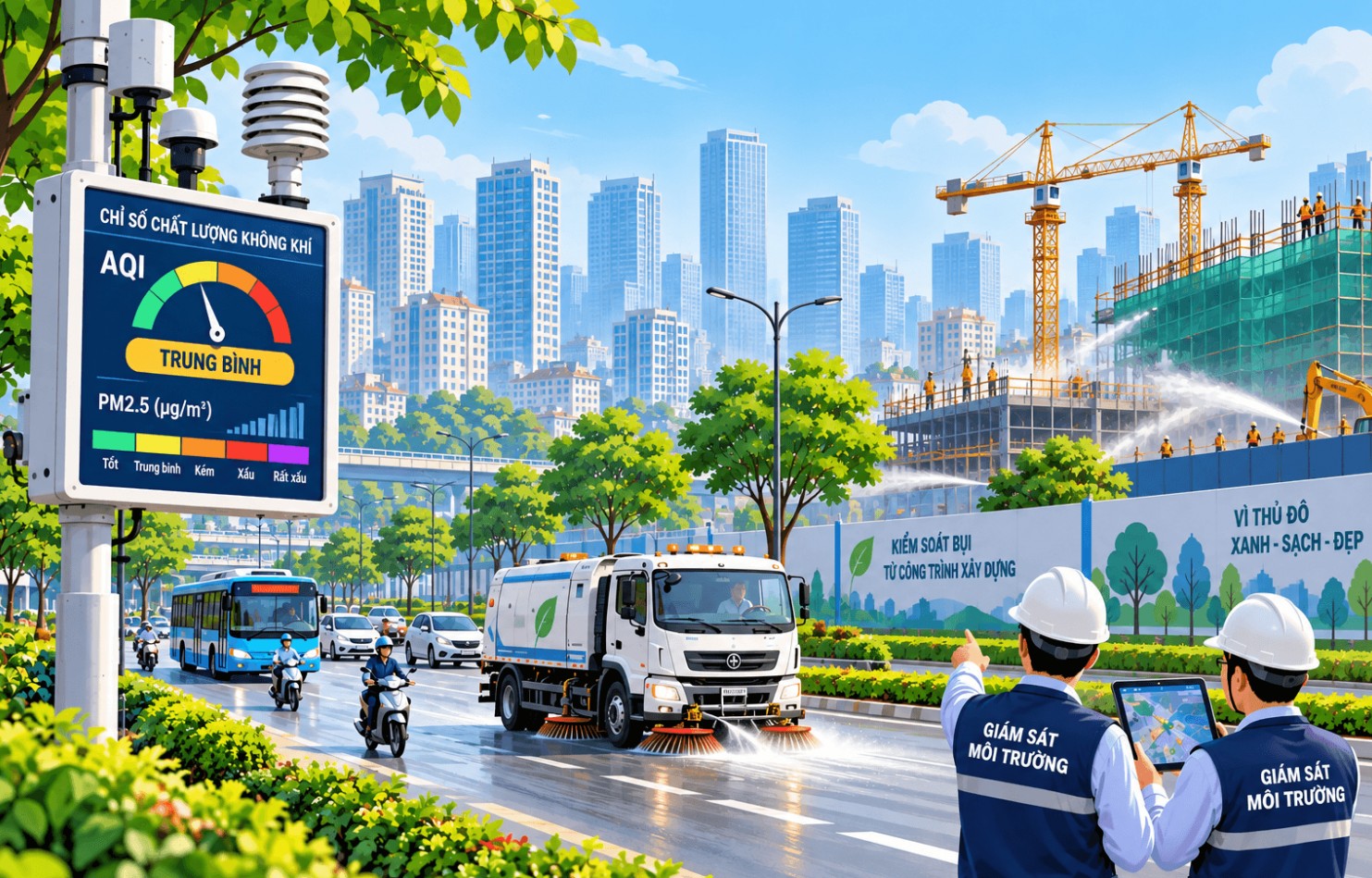 Hà Nội kiểm soát ô nhiễm không khí bằng cảm biến, camera, AI