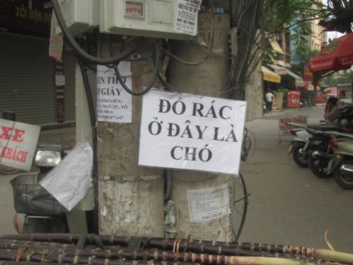 Một kiểu chống đổ rác... bằng lời!