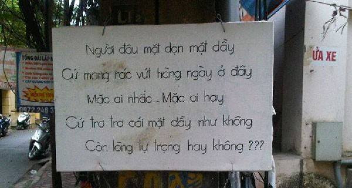 Một kiểu chống đổ rác... bằng lời!
