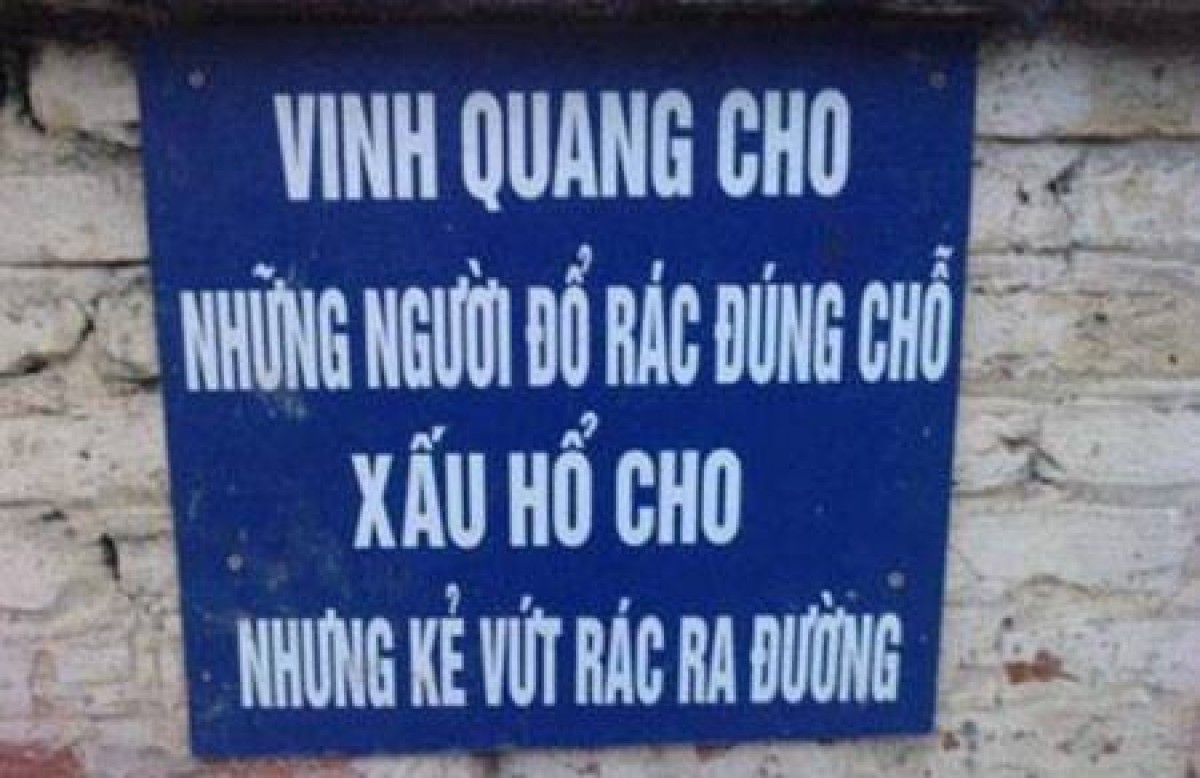 Một kiểu chống đổ rác... bằng lời!