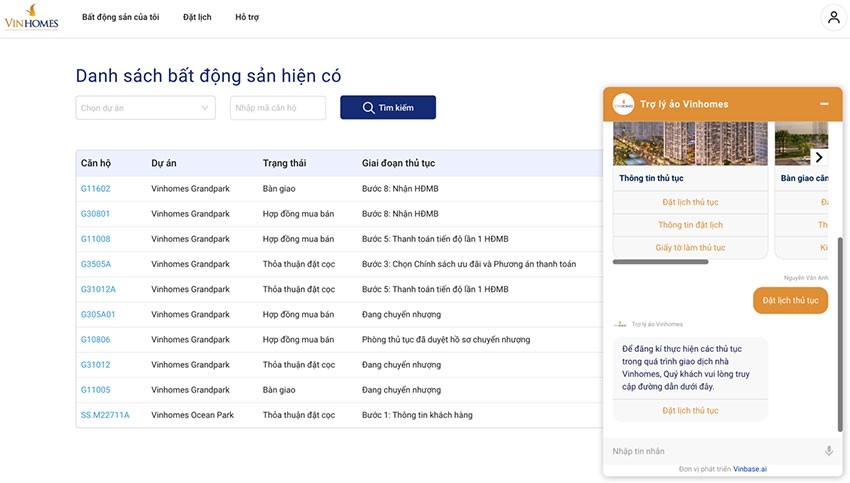 Ra mắt trợ lý ảo trên ứng dụng Vinhomes Resident và Vinhomes online