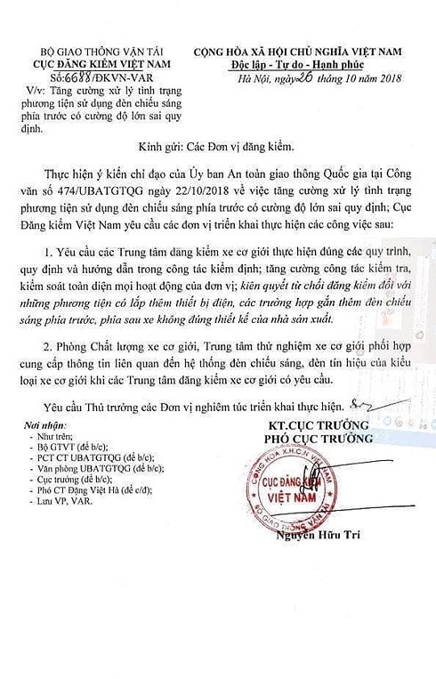 xu ly nghiem o to do den chieu sang