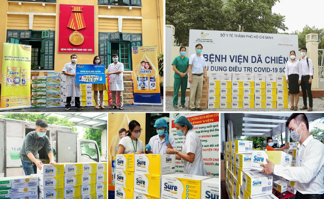 Vinamilk Sure Prevent Gold tri ân y bác sỹ tuyến đầu, những “Vùng xanh hy vọng” trong đại dịch