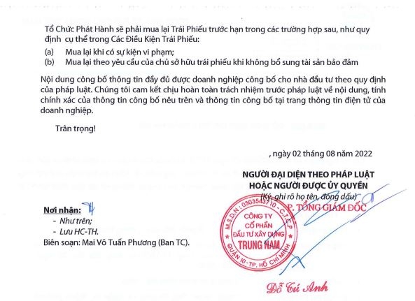 Thêm 100 tỷ đồng trái phiếu đổ về Trungnam Group khi sắp đến ngày đáo hạn