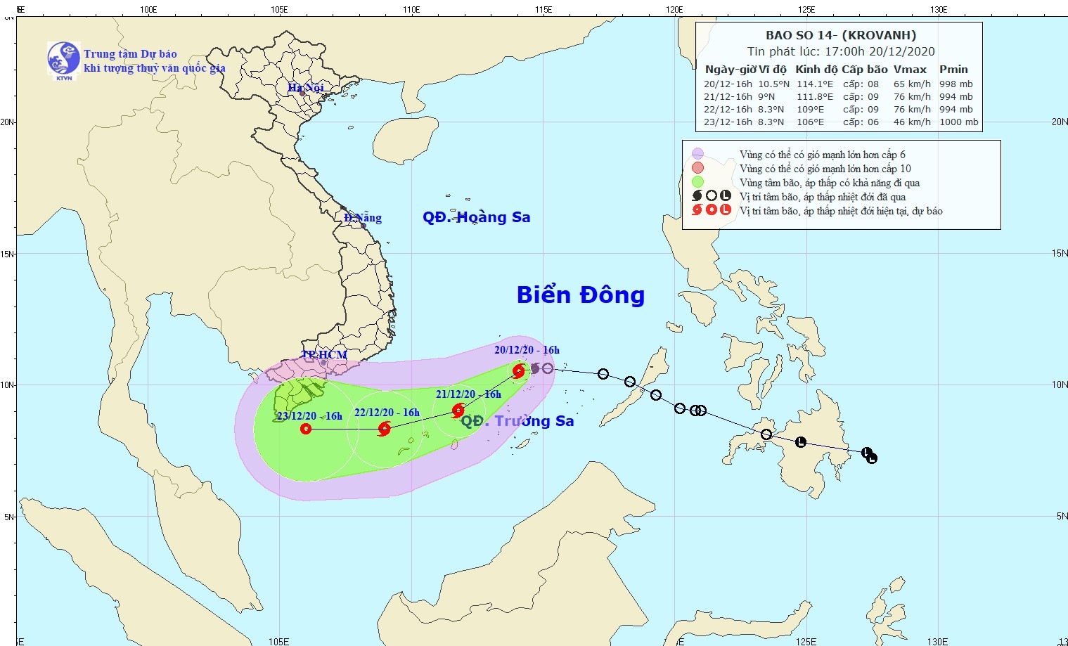 cơn bão số 14 sẽ gây ảnh hưởng đến vùng biển khu vực mỏ Bạch Hổ, Thiên Ưng, Rồng.