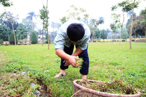 Đó là một phần công sức của đội ngũ chăm sóc cây cối tại Lăng