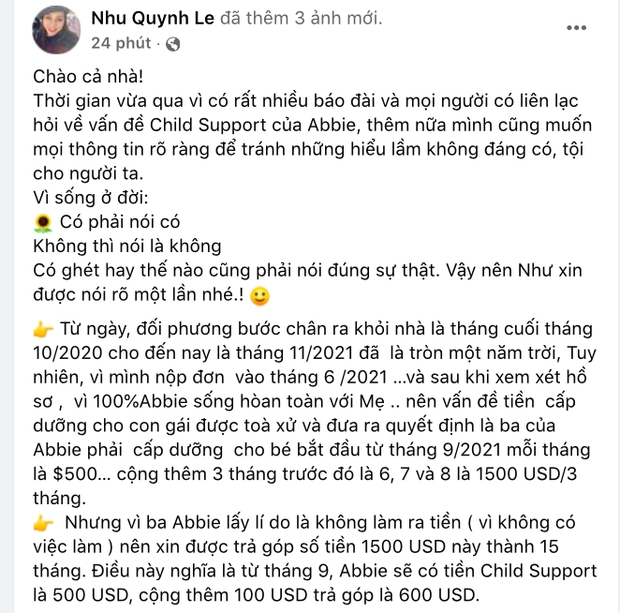 Sao Việt ngày 8/11: Vợ cũ Hoàng Anh chia sẻ chồng trợ cấp cho con sau khi ly hôn bằng cách 'trả góp'