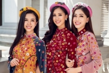 Ngây ngất với vẻ đẹp của Top 3 Hoa hậu Việt Nam trong bộ ảnh Tết